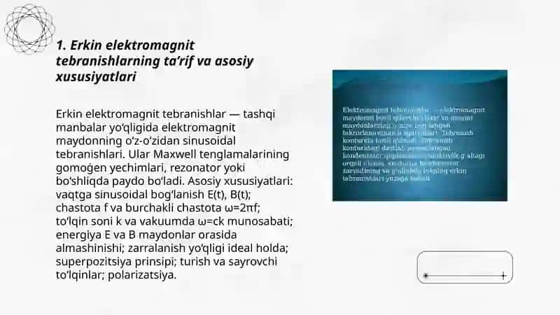 Erkin elektromagnit tebranishlar 3