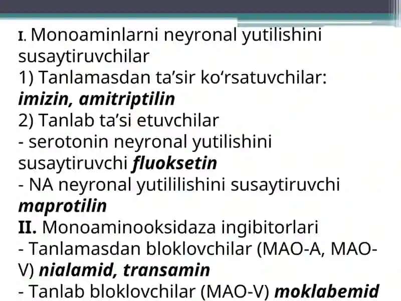 Antidepresantlar Nootrop Vositalar, Psixostimulyatorlar Analeptiklar 3