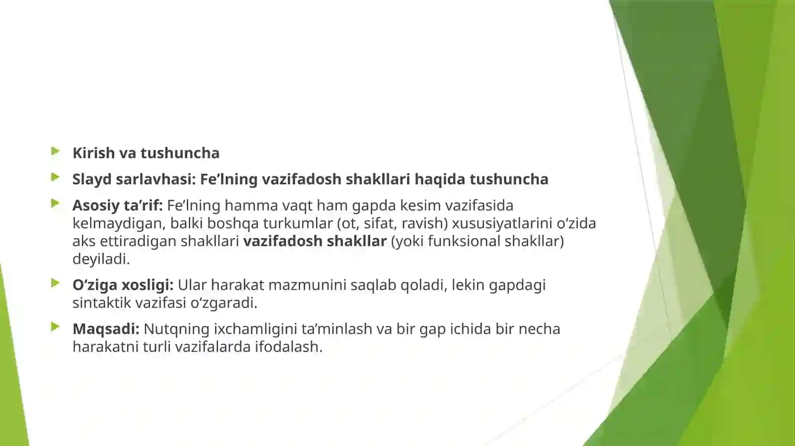 Felningvazifadosh shakllari.Soffel harakat nomi 3