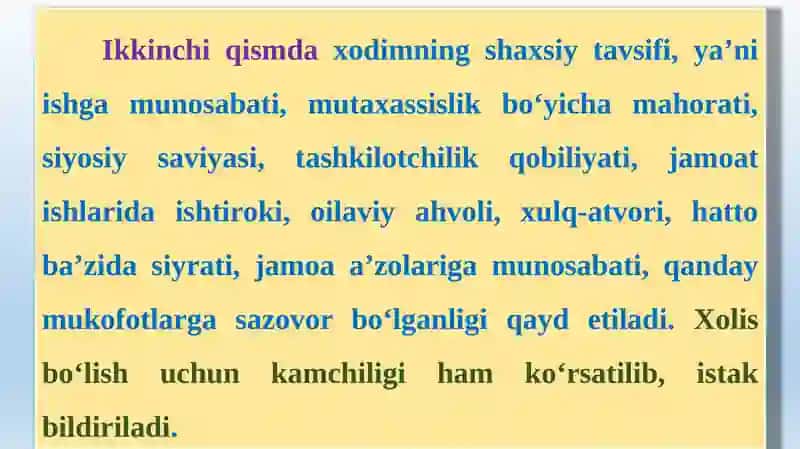 TAVSIFNOMA, TAVSIYANOMA, TARJIMAYI HOL, TILXAT 3