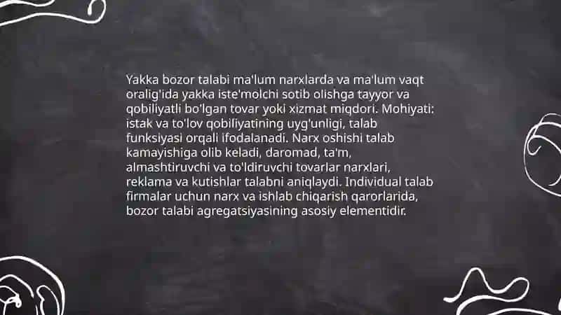Yakka bozor talabi 3