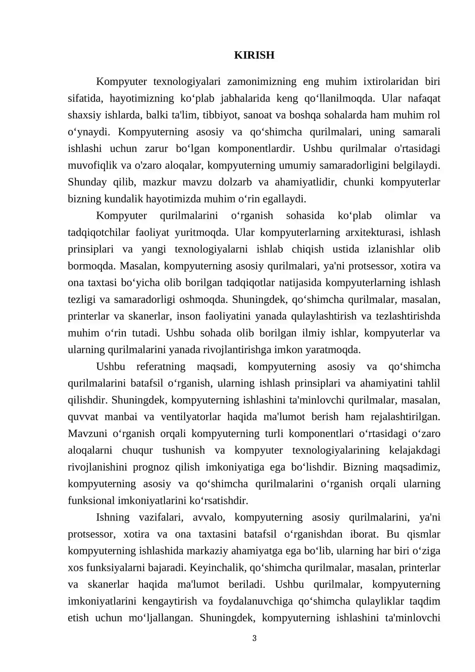 Kompyuterning asosiy va qoʻshimcha qurilmalari 3