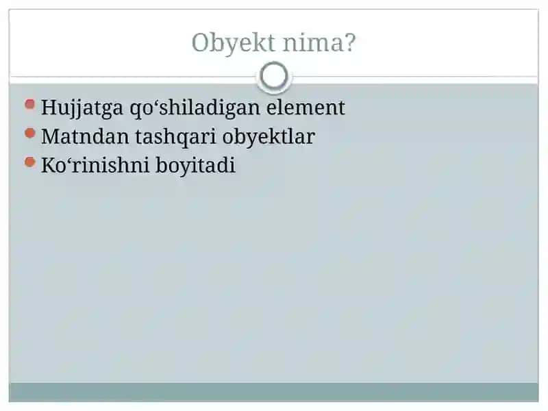 Matnli hujjatlarda obyektlar bilan ishlash 3