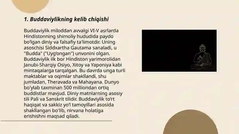 Buddaviylikning kelib chiqishi 3