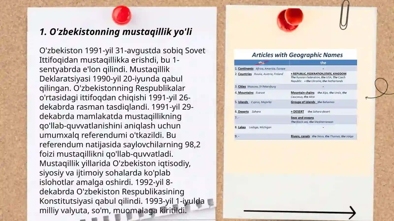 O'zbekistonning mustaqillik yo'li 3
