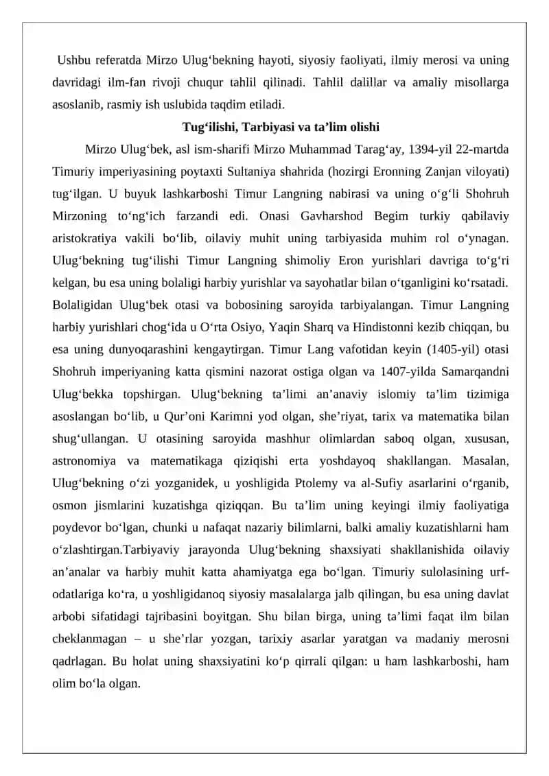 Mirzo Ulug‘bek - davlat arbobi va buyuk olim 3