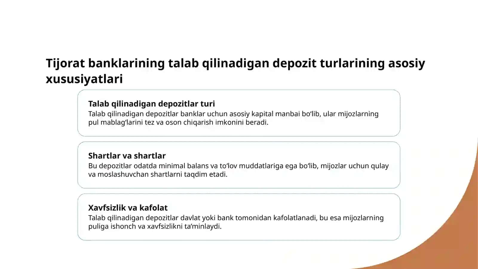 Tijorat banklarining talab qilinadigan depozit turlari va operatsiyalari mohiyati 3