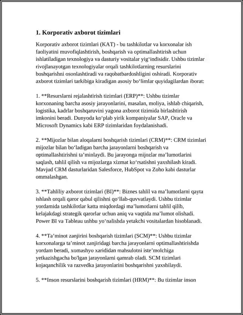Korporativ axborot tizimlari 3