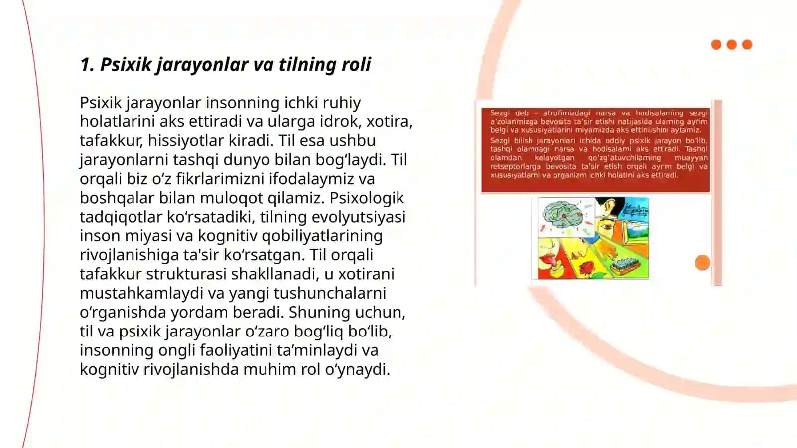 Psixik jarayonlarni shakllanishida tilning ahamiyati 3