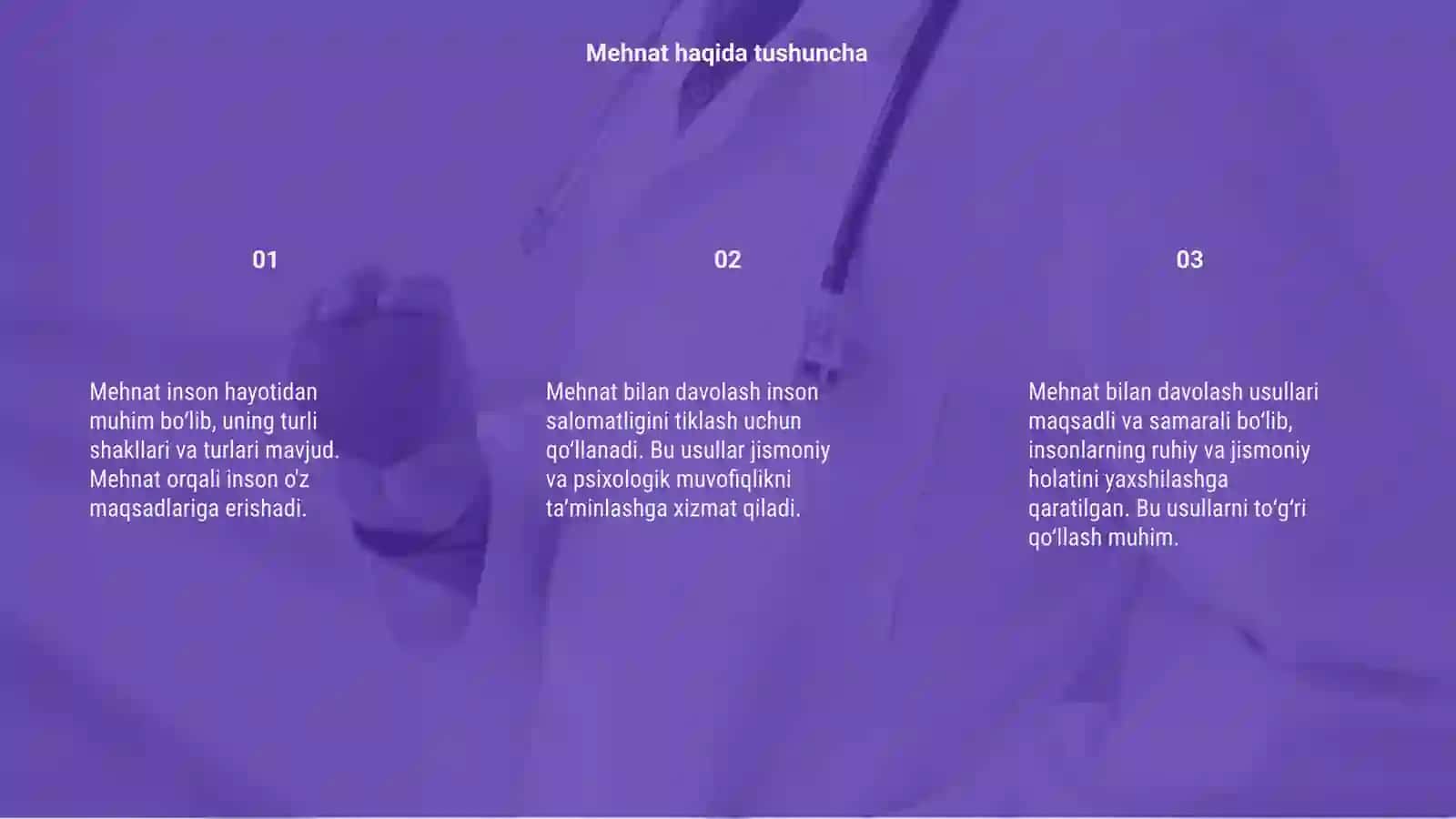 Mehnat bilan davolash 3