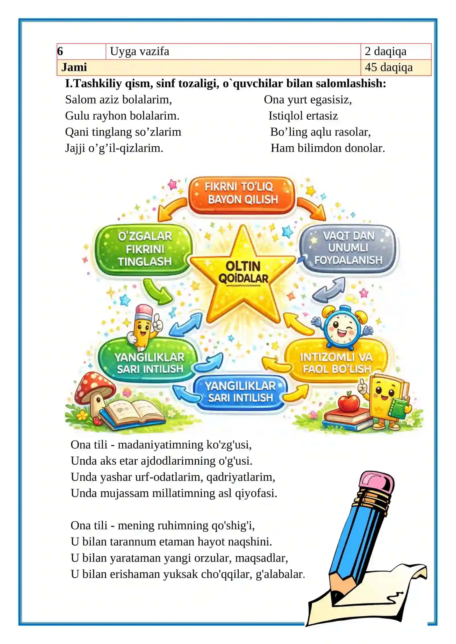 4-sinf. Ona tili. Fe’l yasovchi qo’shimlarning imlosi. 19-dars. 3