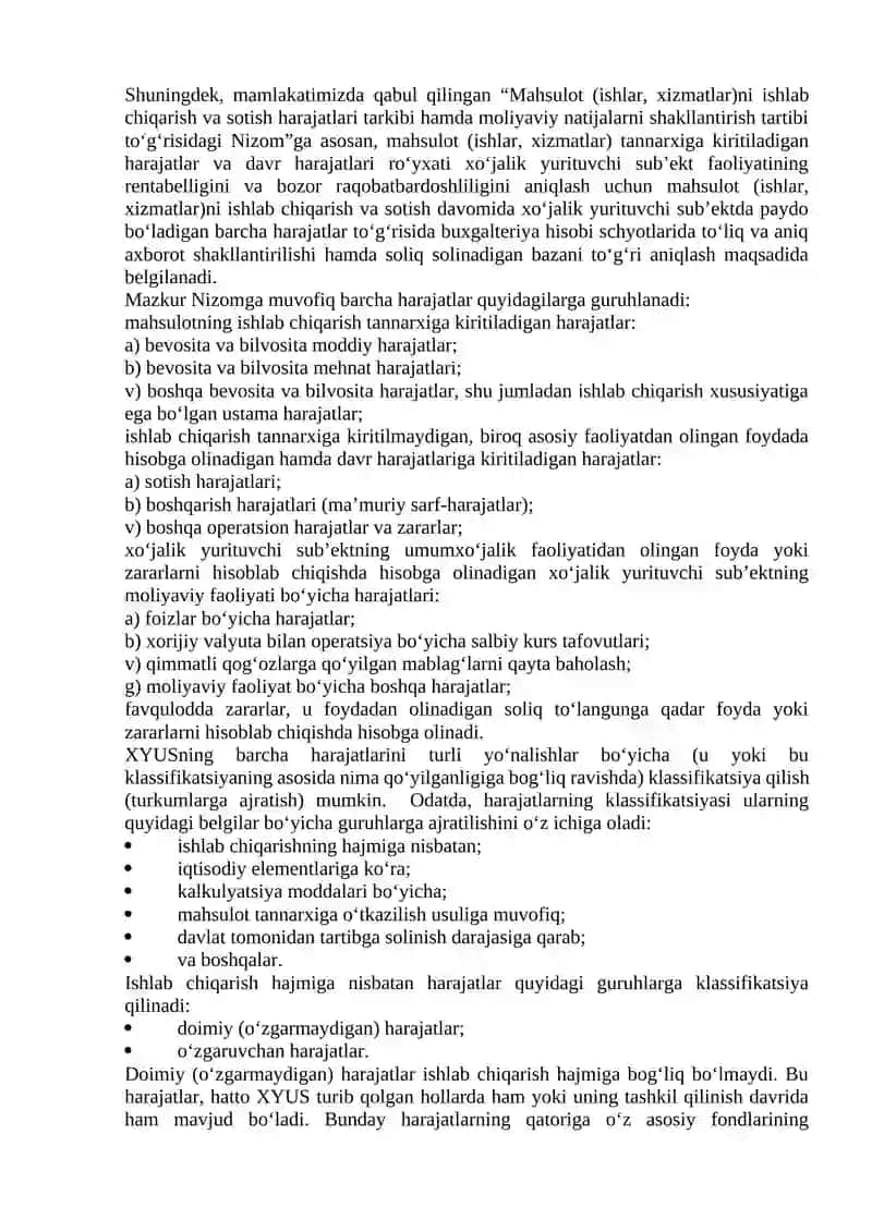 XYUSlar harajatlari 3