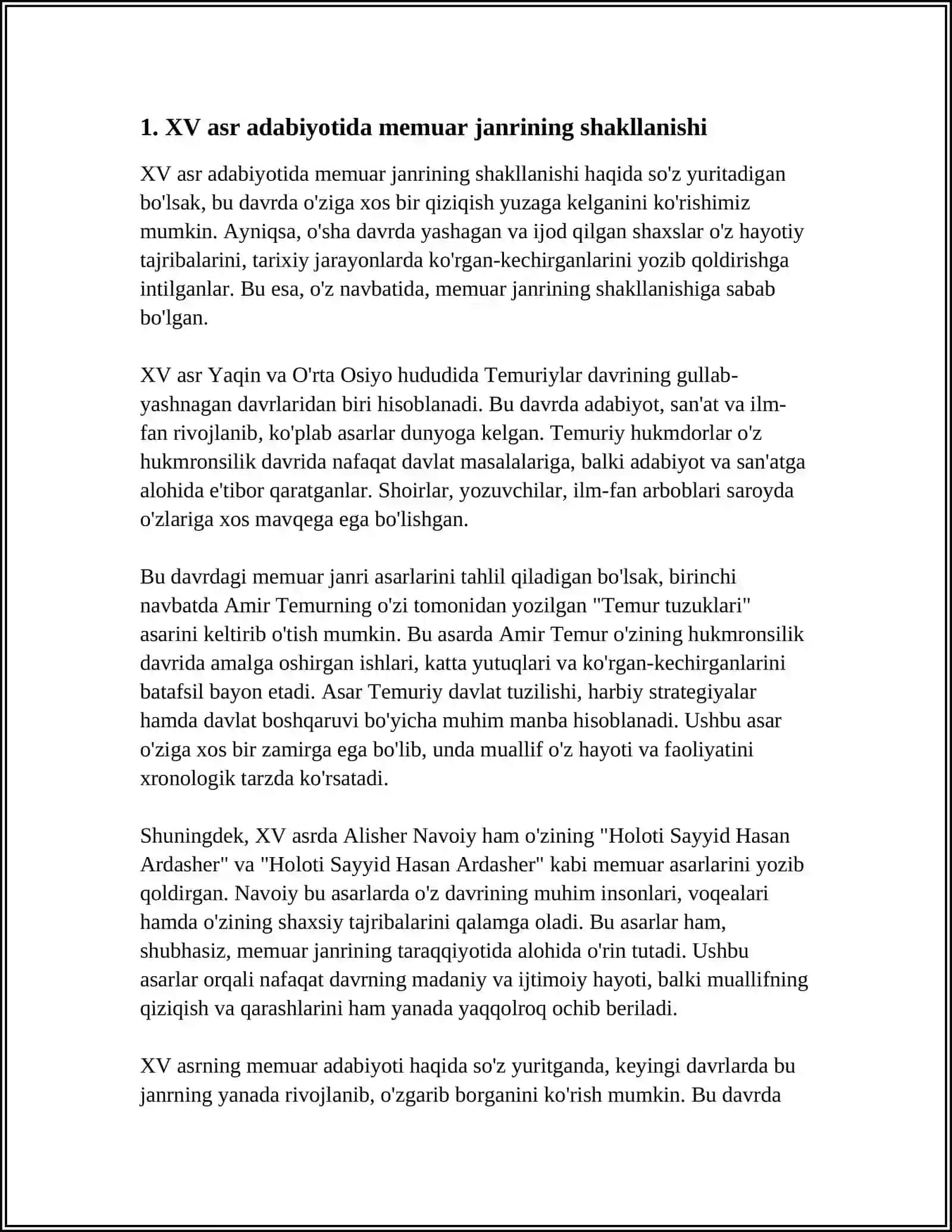 XVL ASR ADABIYOTIDA MEMUAR JANRNING OʻRNI 3