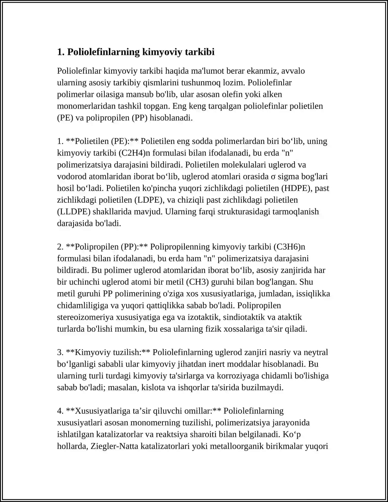 POLIOLEFINLARNING UMUMIY XOSSALARI 3