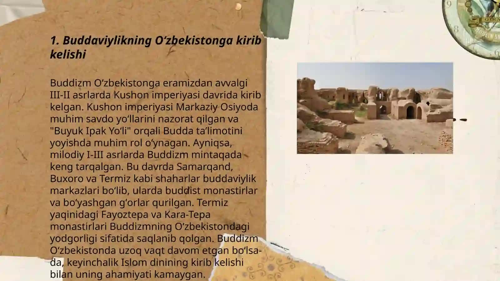 O'zbekiston buddaviylik dining tarixiy ildizlari 3