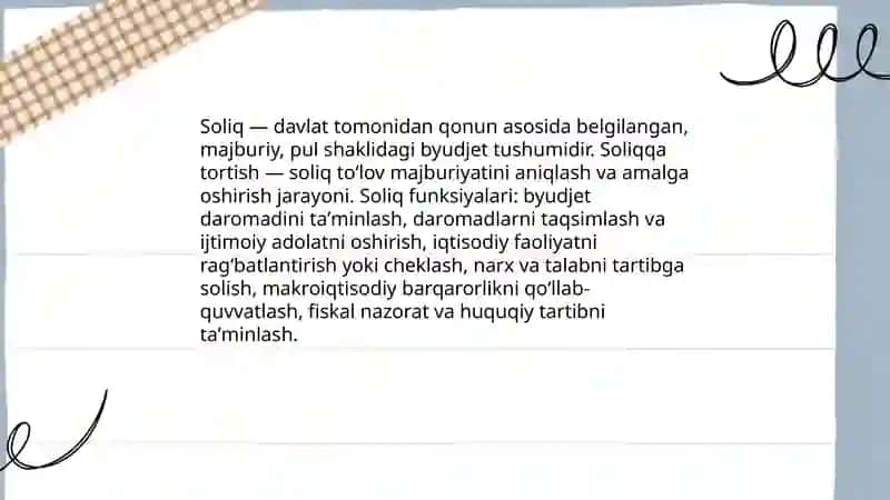 Soliqlar va soliqqa tortish faniga kirish 3
