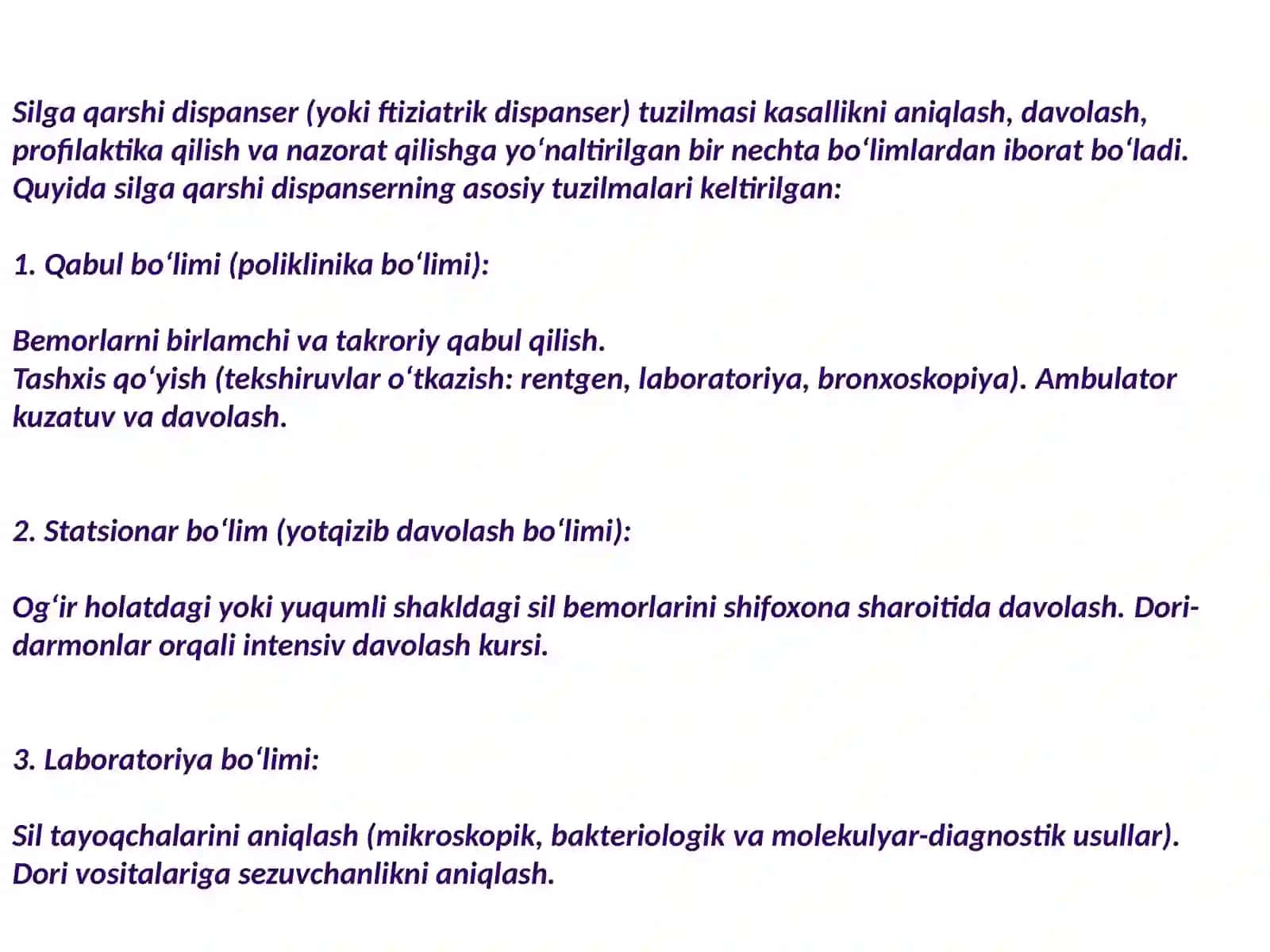 Silga qarshi dispanseri tuzilishi va vazifalari 3