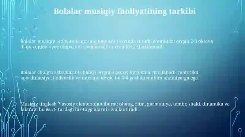 Bolalar musiqiy faoliyatining mazmuni 3