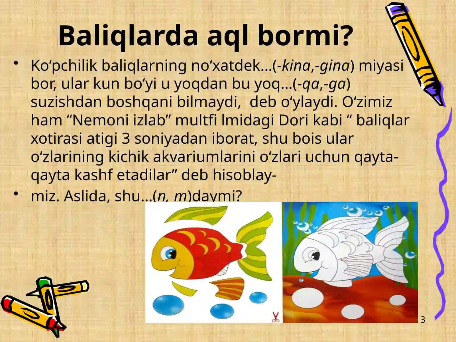 Asos va qo'shimchalar imlosi 3