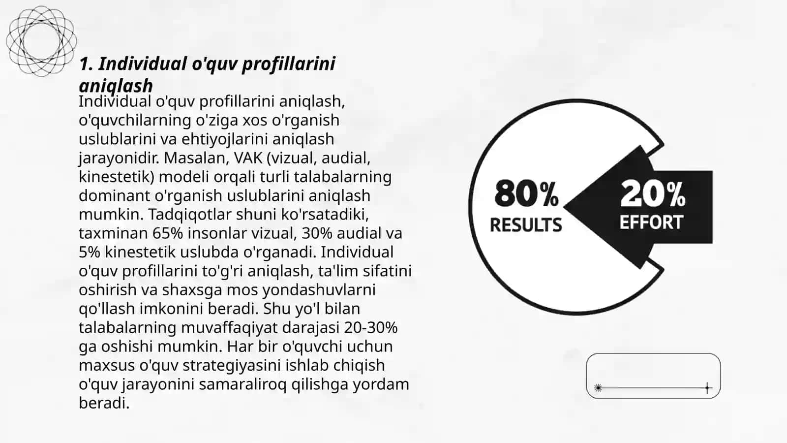Individual o'quv profillarini hisobga olish 3