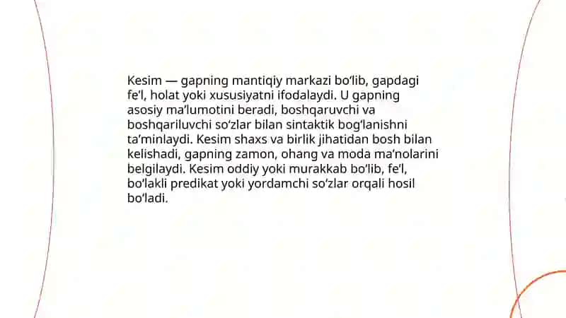 Kesim Gapning mantiqiy markazi 3