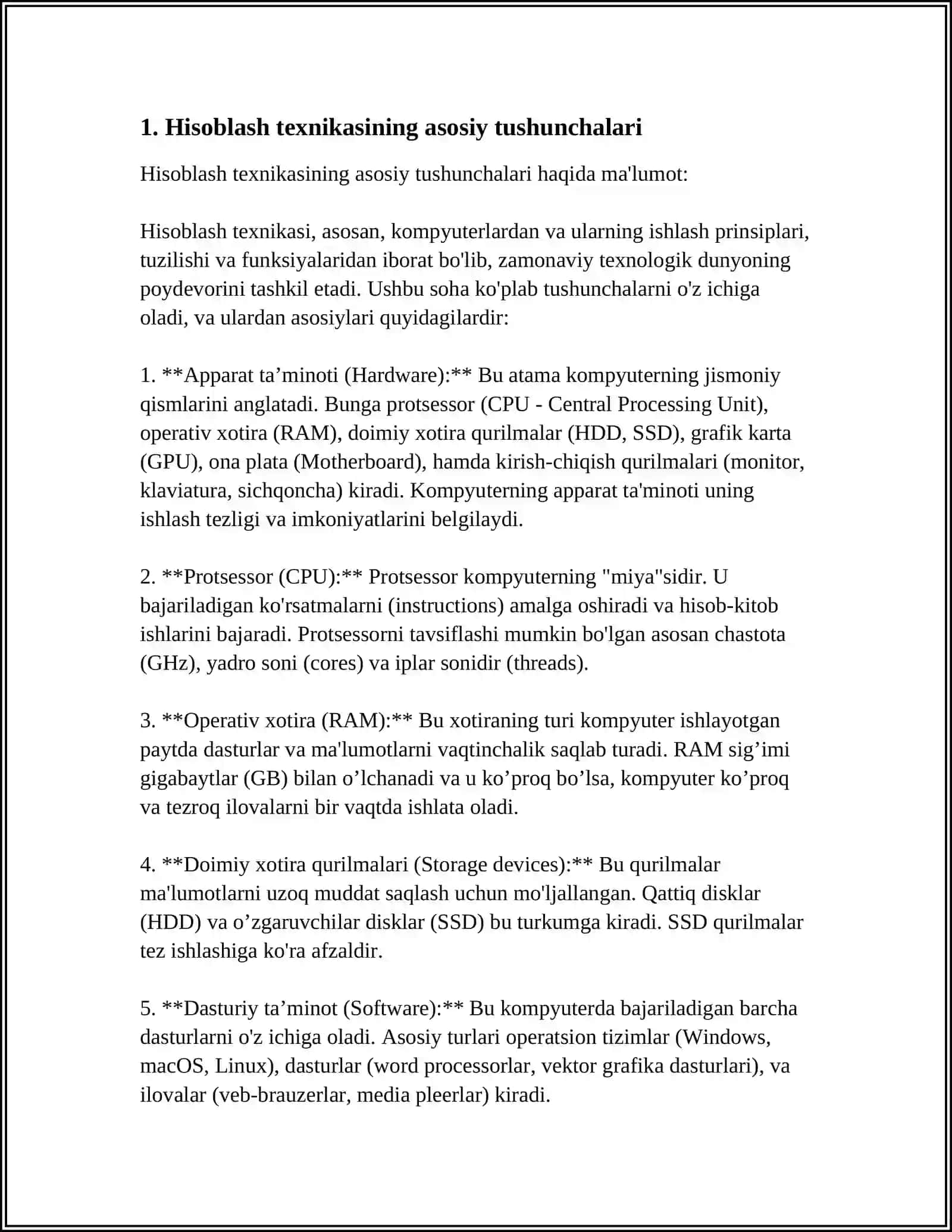 HISOBLASH TEXNIKASI VA UNING STRUKTURASI 3