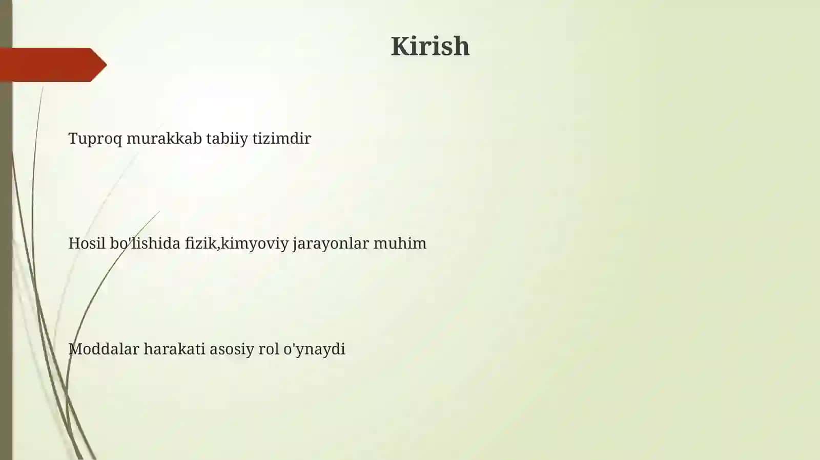 Tuproqlarning paydo bo'lishi 3