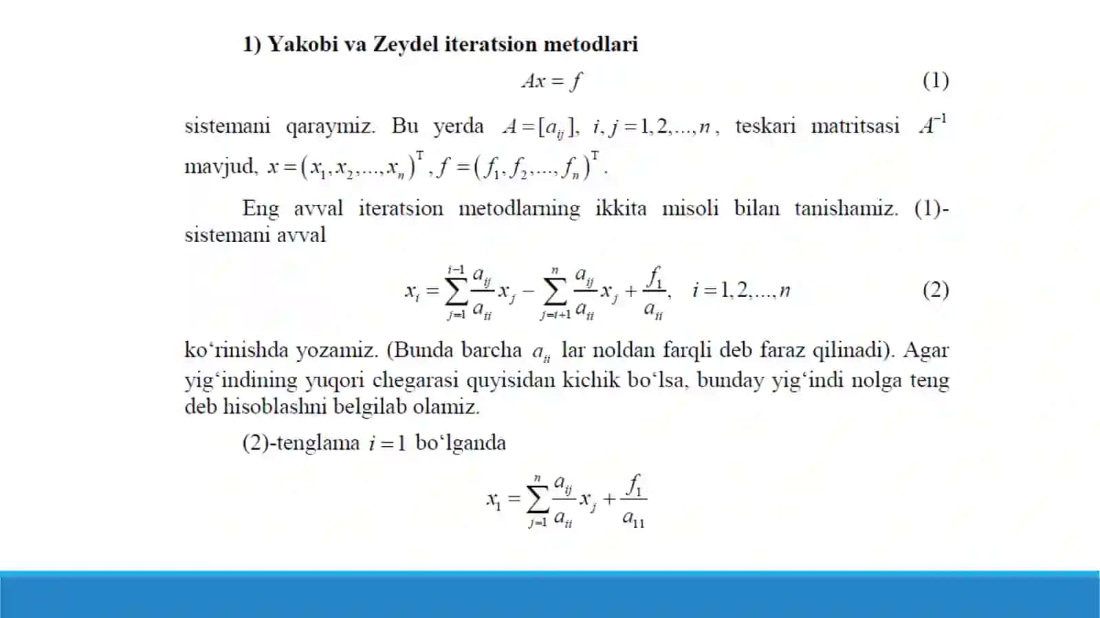 ChATS yеchishning iteratsion usullari 3