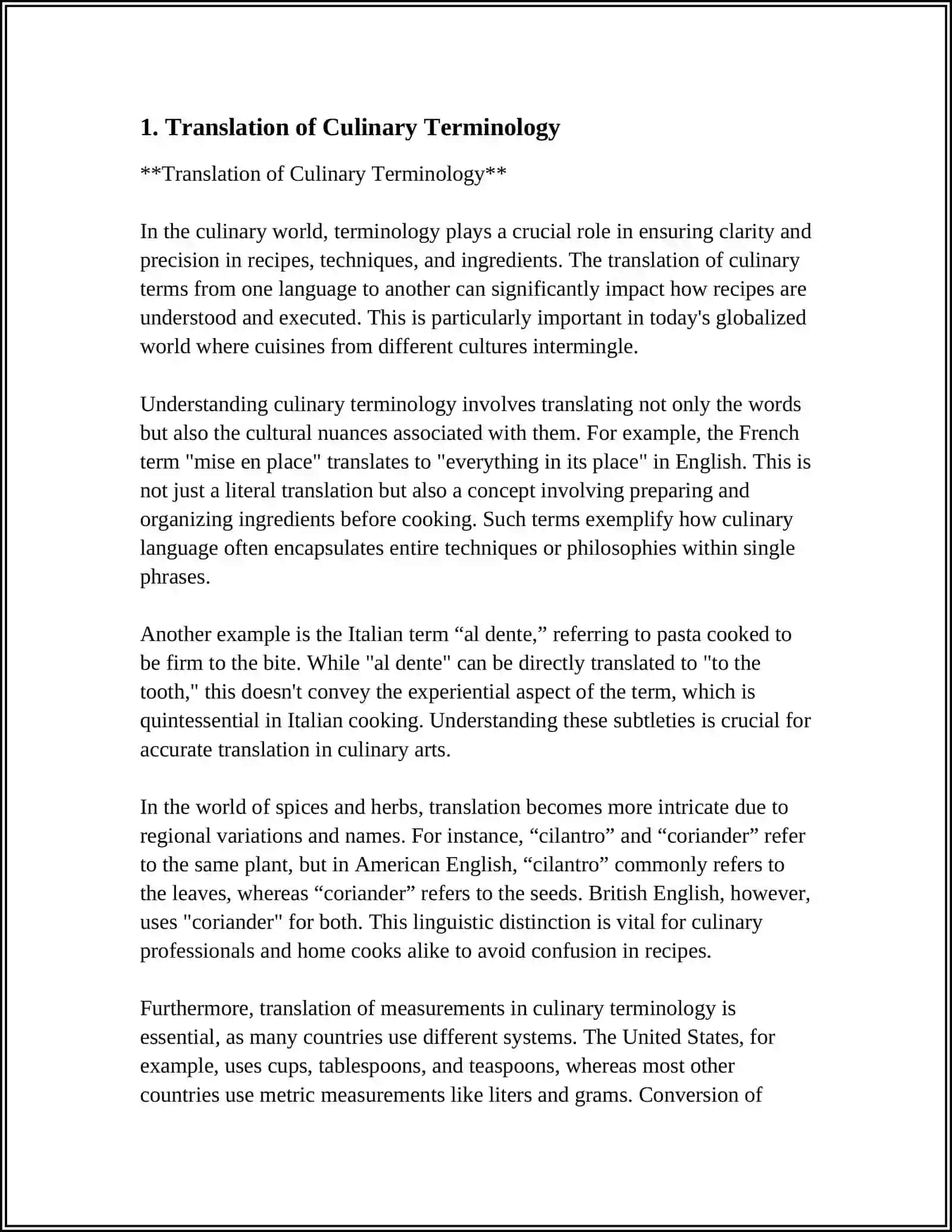 Translation of Culinary Terminology 3