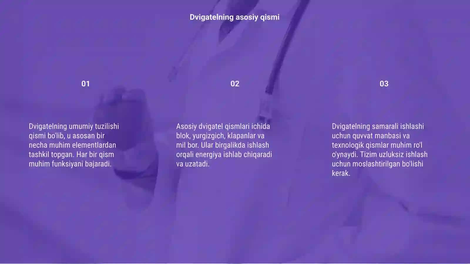 Dvigatelning umumiy tuzilishi 3