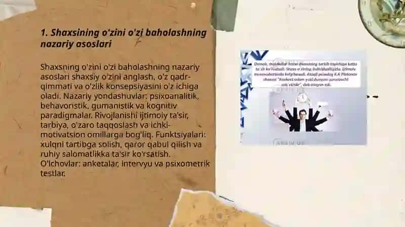 Shaxsining o'zini o'zi baholash 3