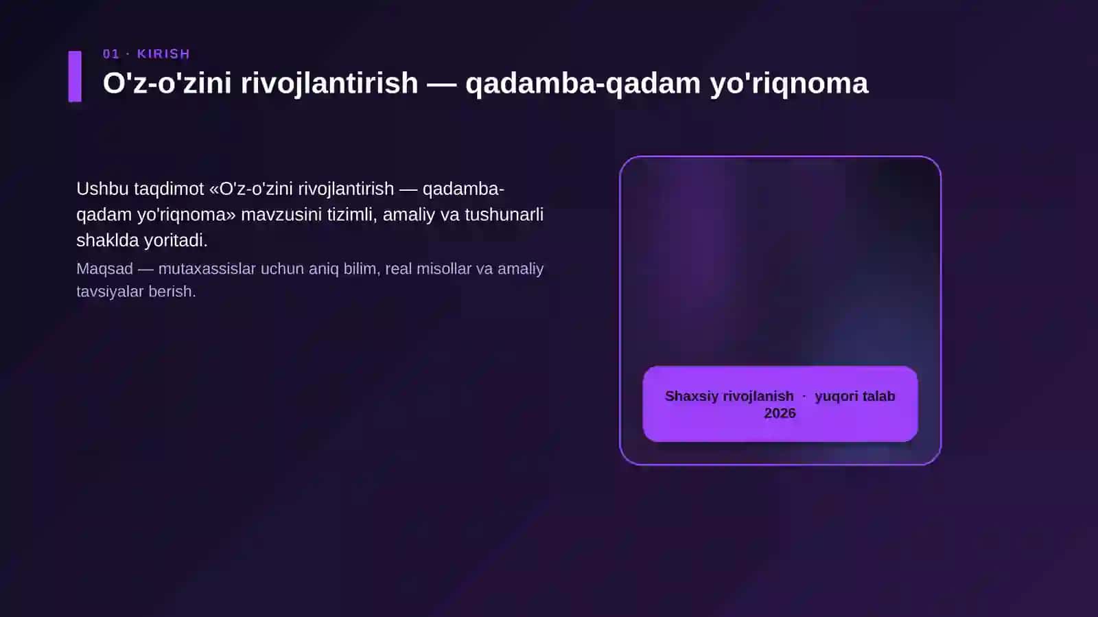 O'z-o'zini rivojlantirish — qadamba-qadam yo'riqnoma 4