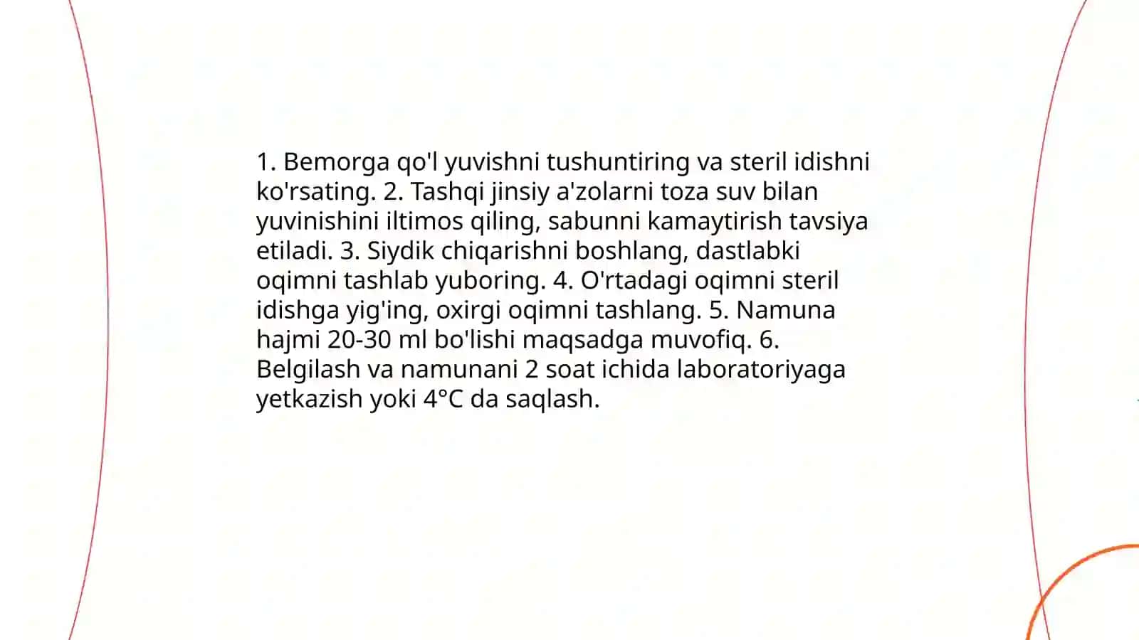 Siydik va Axlat Tekshirish Usullari va Bemorlarni Tayyorlash 4