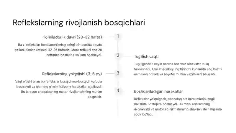 Yangi tug'ilgan chaqaloqlarning shartsiz reflekslari 4