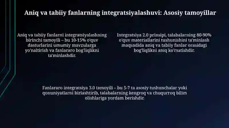 Aniq va tabiiy fanlar doirasida integratsiyalashgan ta'lim mazmuni 4