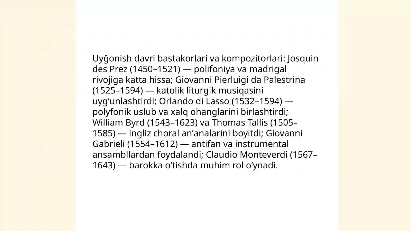 Uyģonish davri musiqa madaniyati 4