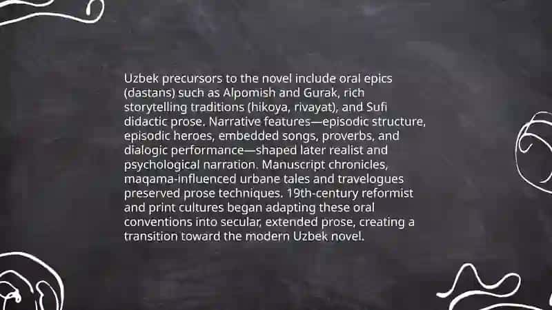 The development of the novel in Uzbekistan and Europe 4
