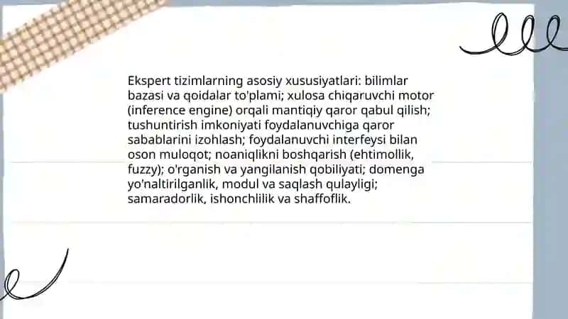 Ekspert tizimlari 4