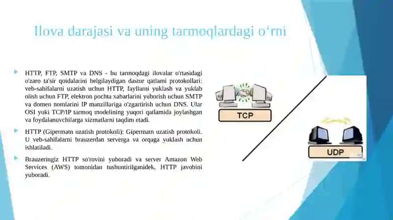 DARAJADAGI PROTOKOLLAR HTTP, FTP, SMTP, DNS 4