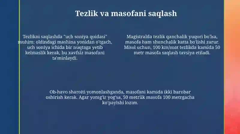 Avtomagistrallarda harakatlanish 4