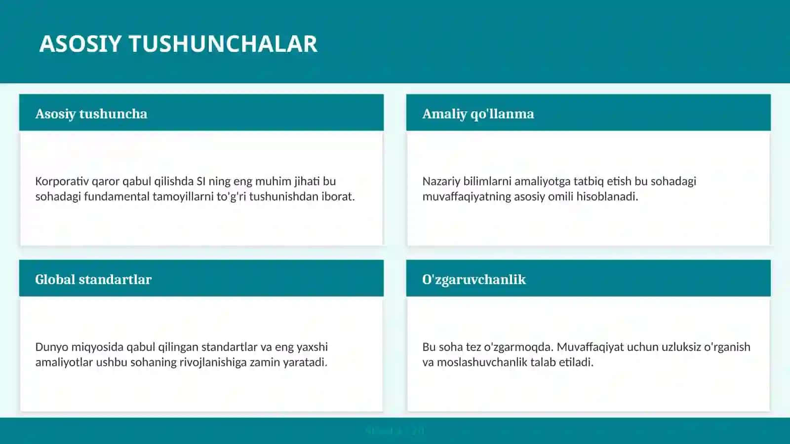 Korporativ qaror qabul qilishda SI 4