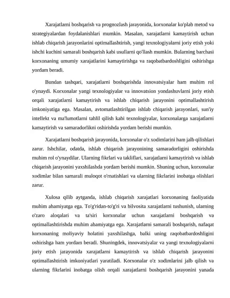 ISHLAB CHIQARISH XARAJATLARI VA FOYDASI 4