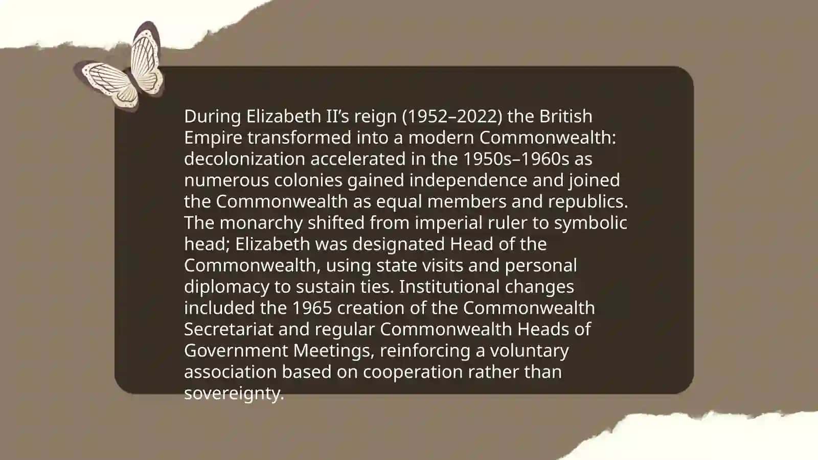 The decolonization of the British Empire and Elizabeth II 4
