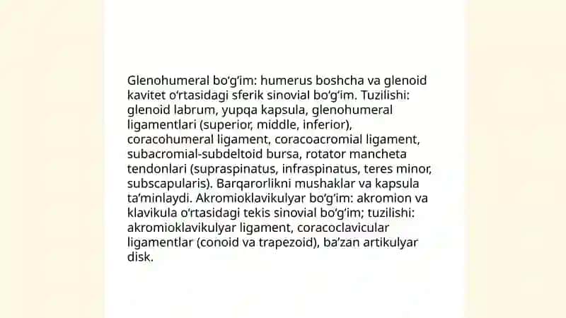 Yelka kamari va Yelka mushaklari 4