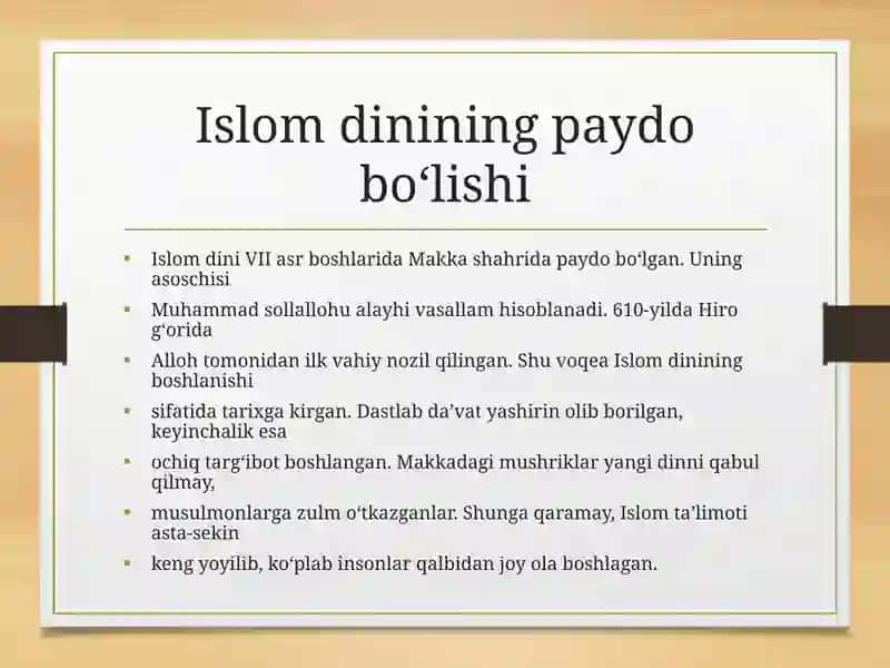 ISLOM DINI TARIXI VA MOHIYATI 4