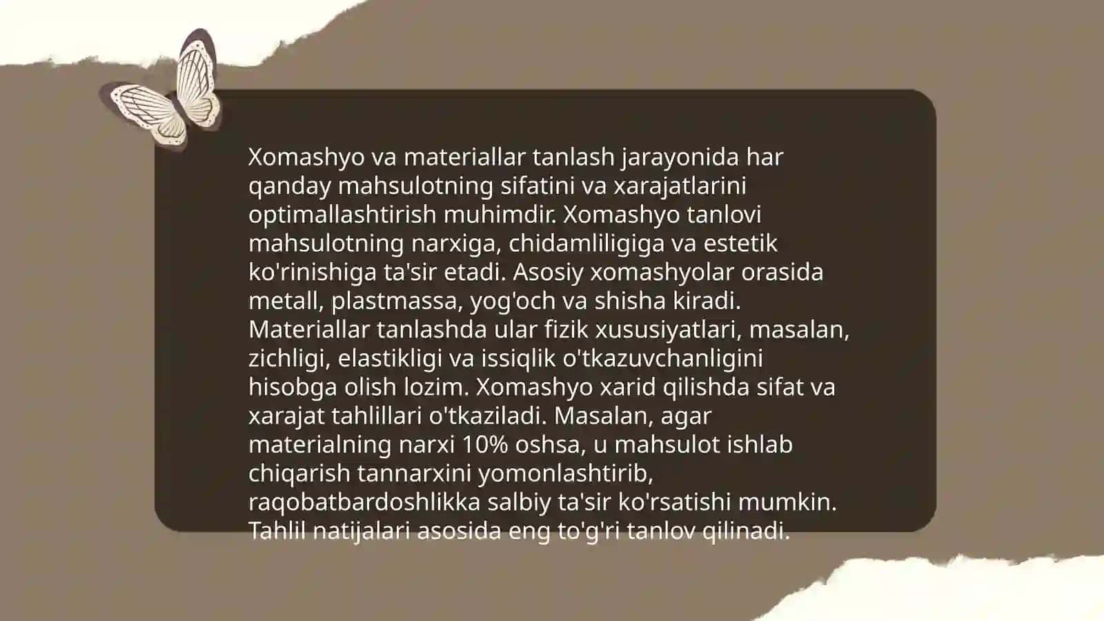 Mahsulot tayyorlash texnologiyasi 4