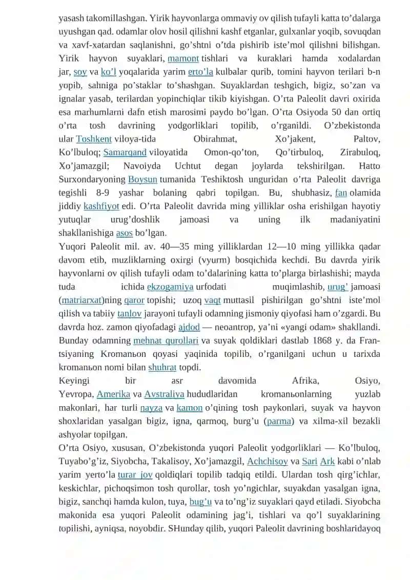 MAVZU. PALEOLIT DAVRI XO‘JALIGI VA MODDIY MADANIYATI 4
