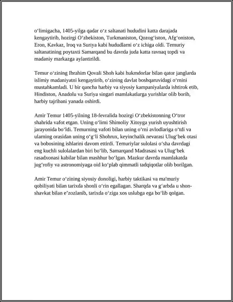 AMIR TEMUR BUYUK DAVLAT ARBOBI 4