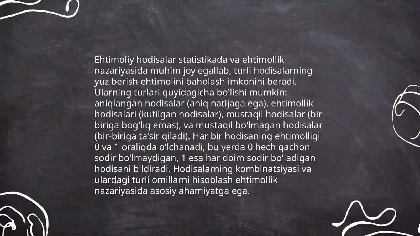 Ehtimollar nazariyasi va matematik statistika elementlari 4