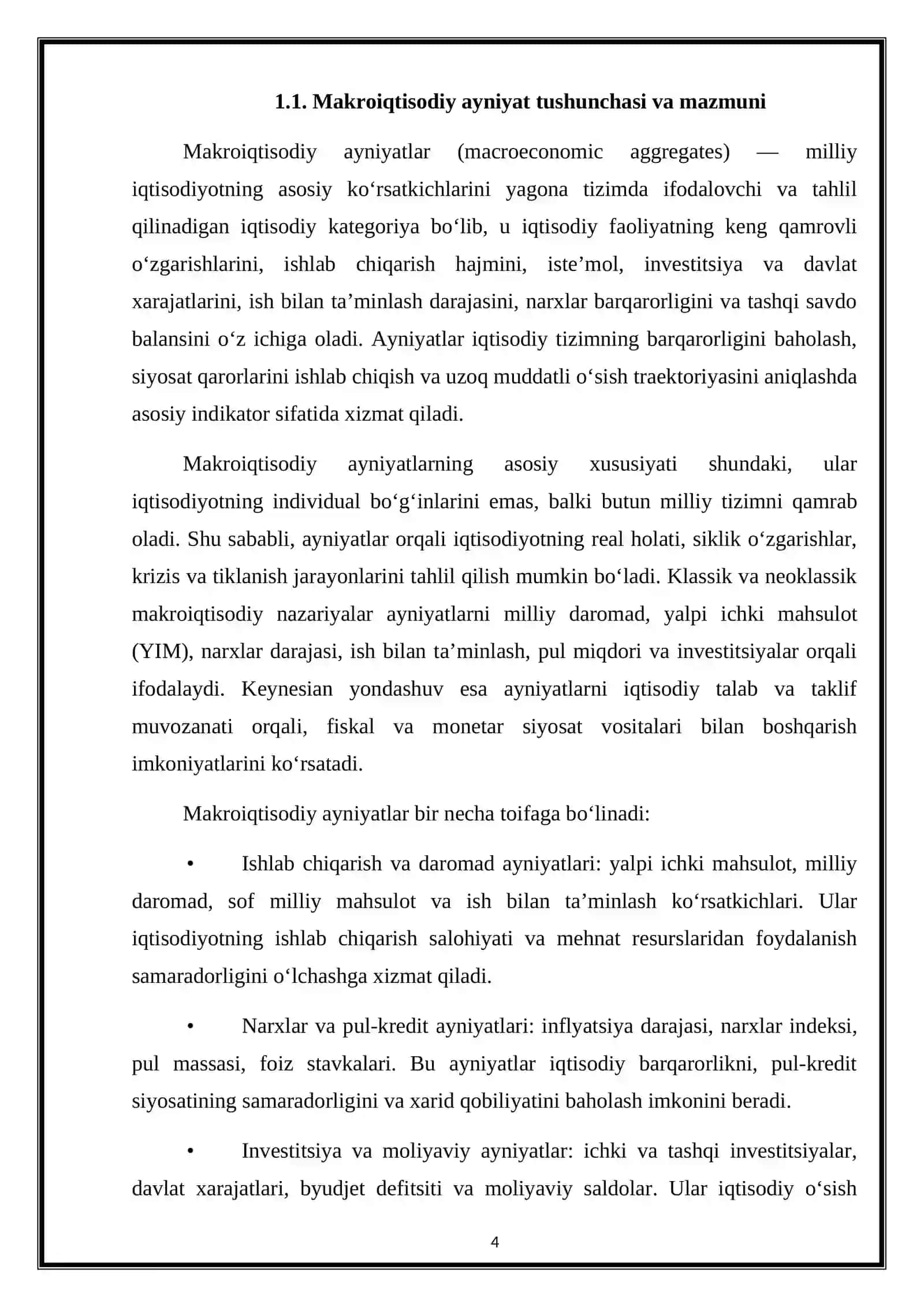 MAKROIQTISODIY AYNIYATLAR 4